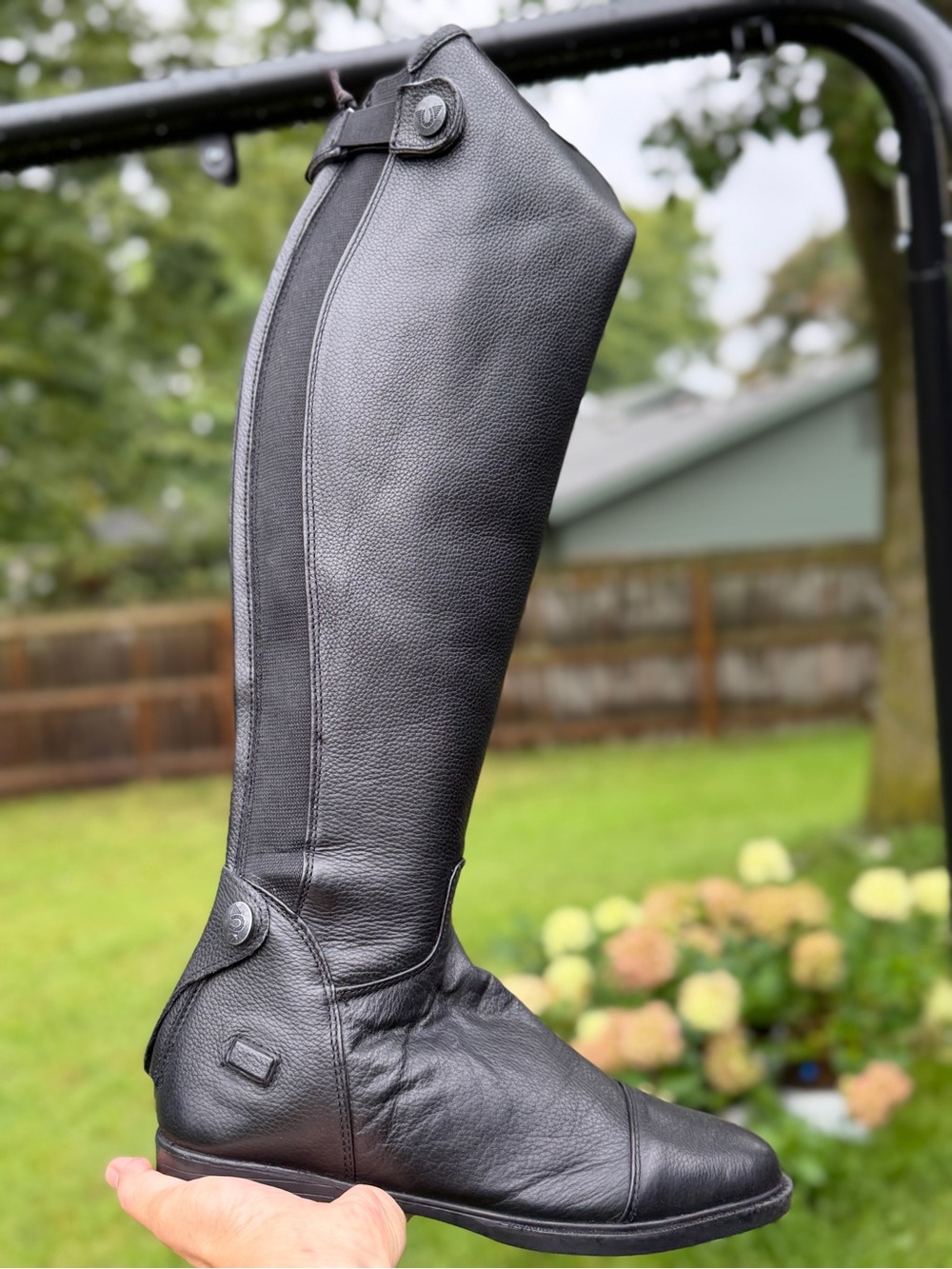 TuffRider Ladies Belmont Equestrian Dress Boots Black Leather Tall Riding 8.5 Re